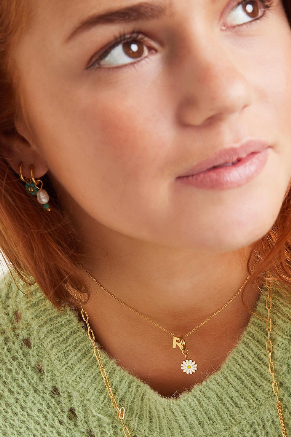 Roestvrijstalen bedel bloem Goud kleur Stainless Steel h5Afbeelding3